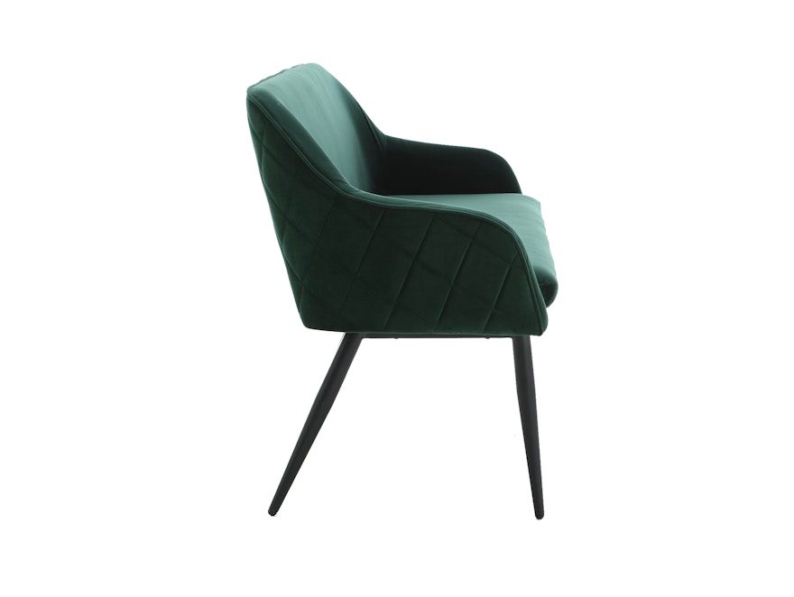 SalesFever® Sitzbank 160 cm Samt mit Armlehnen und Rückensteppung Tannengrün Finja 368701 - 4