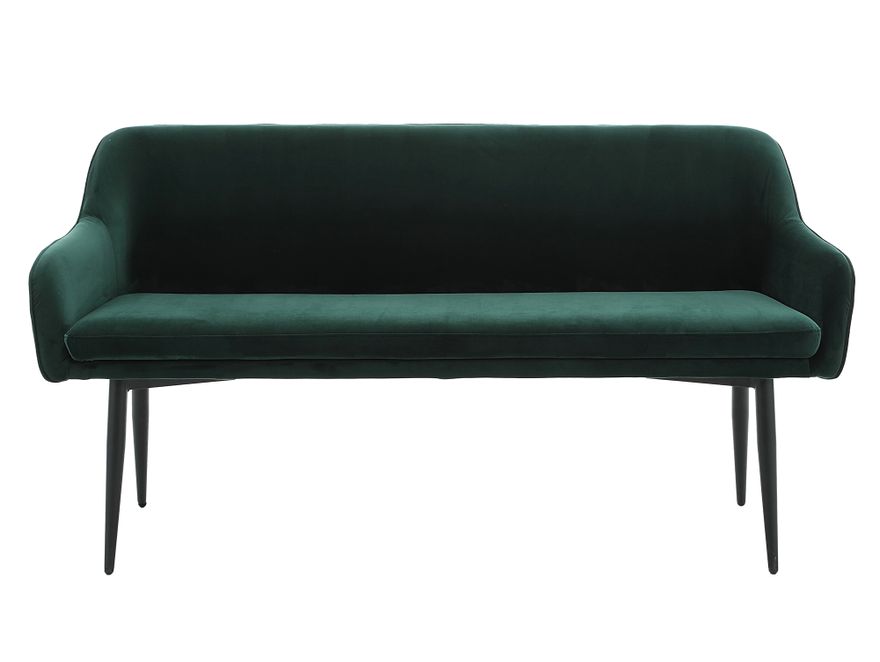 SalesFever® Sitzbank 160 cm Samt mit Armlehnen und Rückensteppung Tannengrün Finja 368701 - 3