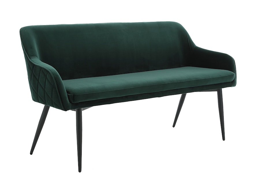 SalesFever® Sitzbank 160 cm Samt mit Armlehnen und Rückensteppung Tannengrün Finja 368701 - 1