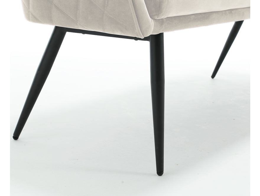 SalesFever® Sitzbank 160 cm Samt mit Armlehnen und Rückensteppung Creme Finja 368688 - 7