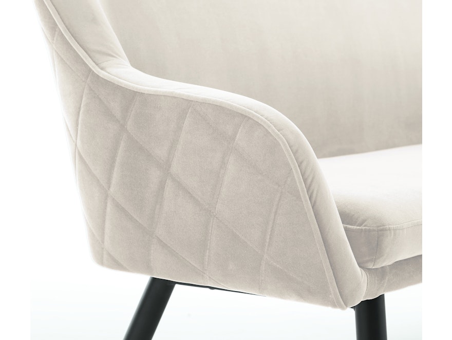 SalesFever® Sitzbank 160 cm Samt mit Armlehnen und Rückensteppung Creme Finja 368688 - 8
