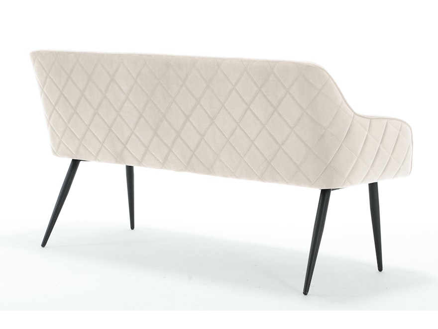 SalesFever® Sitzbank 160 cm Samt mit Armlehnen und Rückensteppung Creme Finja 368688 - 5