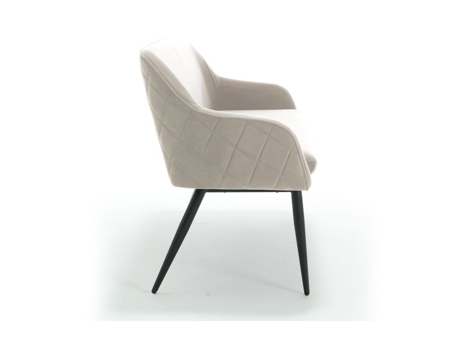 SalesFever® Sitzbank 160 cm Samt mit Armlehnen und Rückensteppung Creme Finja 368688 - 4