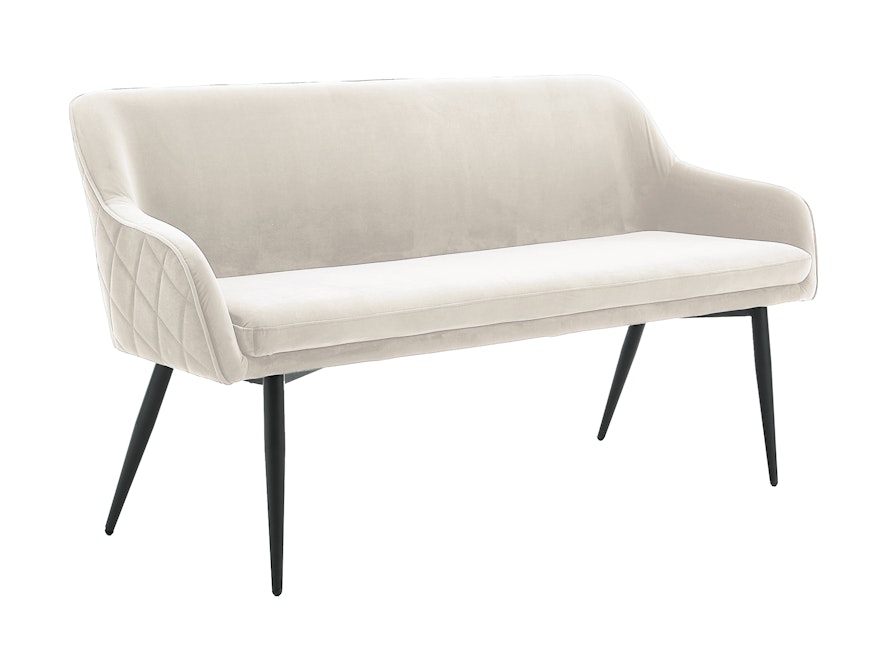 SalesFever® Sitzbank 160 cm Samt mit Armlehnen und Rückensteppung Creme Finja 368688 - 3