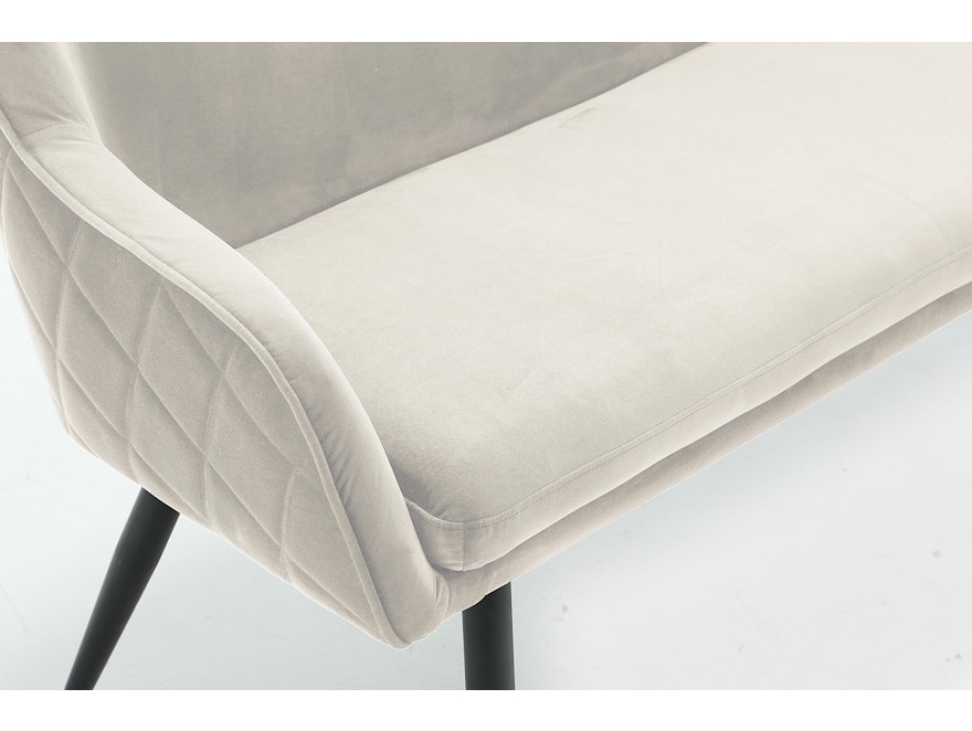 SalesFever® Sitzbank 160 cm Samt mit Armlehnen und Rückensteppung Creme Finja 368688 - 10