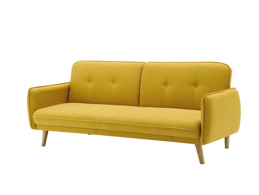 SalesFever® 3-Sitzer Sofa Strukturstoff fein Gelb Clik Clak 368640 - 2