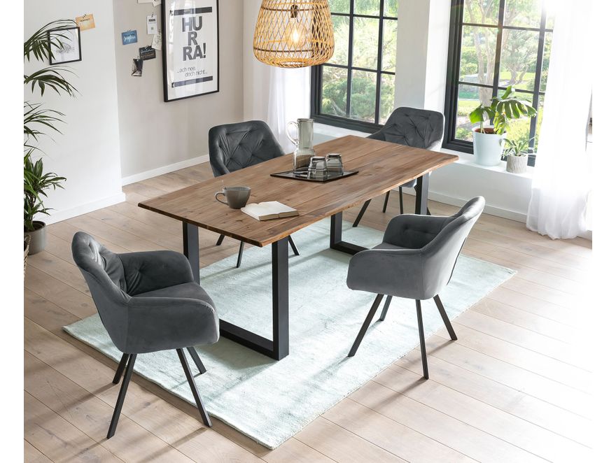 SalesFever® Essgruppe 5-tlg. 160x90 cm Nussbaum Grau Layne- Fiona 371237 - 1