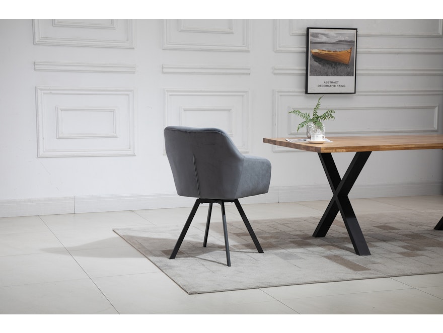 SalesFever® Essgruppe 5-tlg. 180x90 cm Tisch Cognac Stuhlbezug Grau LANDO-FIONA 371176 - 14