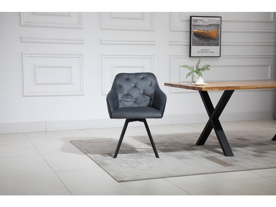 SalesFever® Essgruppe 5-tlg. 180x90 cm Tisch Cognac Stuhlbezug Grau LANDO-FIONA 371176 - 16