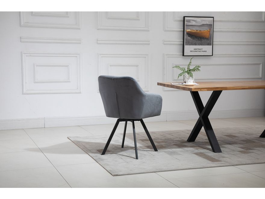 SalesFever® Essgruppe 5-tlg. 160x85 cm Tisch Cognac Stuhlbezug Grau LANDO-FIONA  371114 - 13