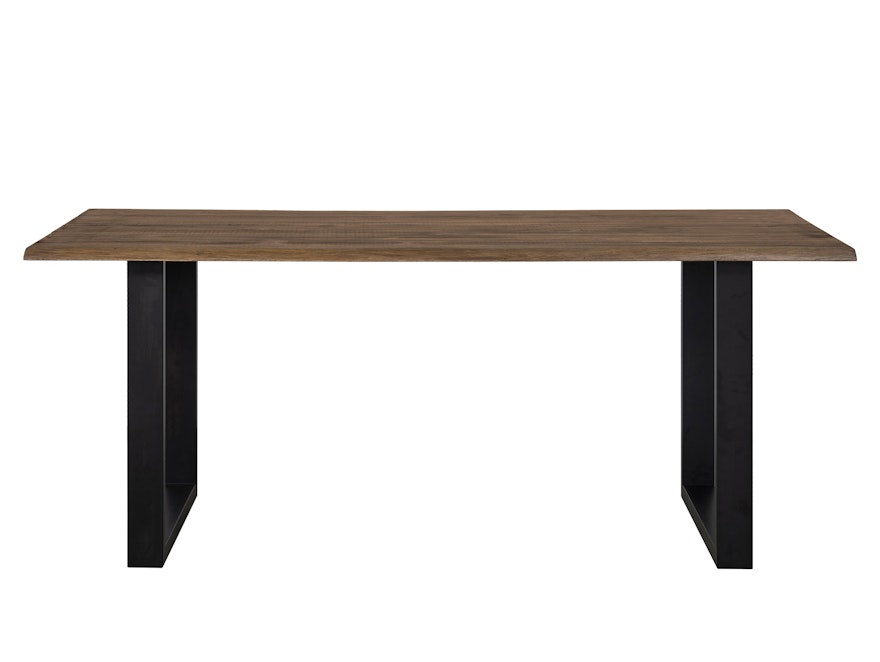 SalesFever® Essgruppe 5-tlg. 160x90 cm Tisch Akazie Stuhl Strukturstoff Hellgrau LAYNE-LEO 370797 - 2