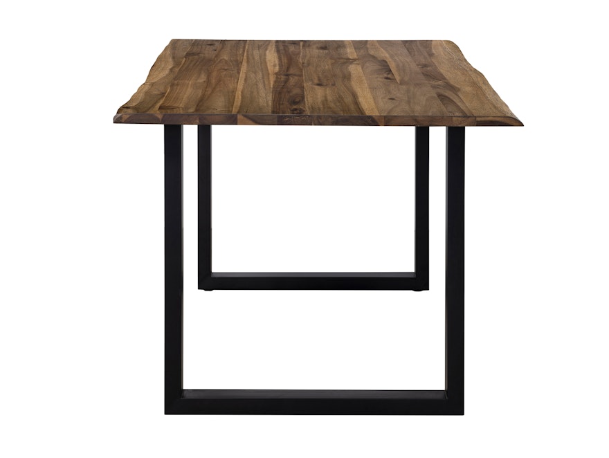 SalesFever® Essgruppe 5-tlg. 160x90 cm Tisch Akazie Stuhl Strukturstoff Hellgrau LAYNE-LEO 370797 - 4