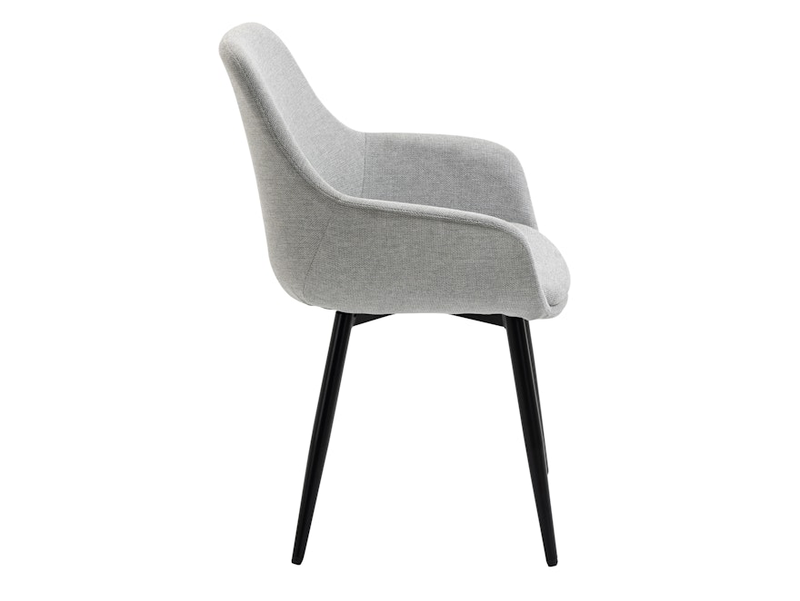 SalesFever® Essgruppe 5-tlg. 160x90 cm Tisch Akazie Stuhl Strukturstoff Hellgrau LAYNE-LEO 370797 - 9