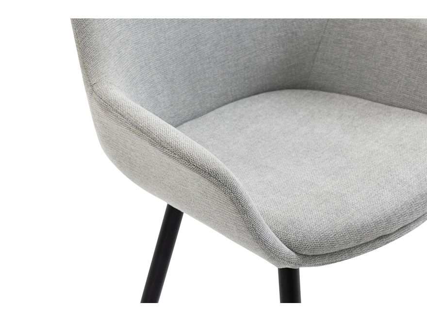 SalesFever® Essgruppe 5-tlg. 160x90 cm Tisch Akazie Stuhl Strukturstoff Hellgrau LAYNE-LEO 370797 - 15