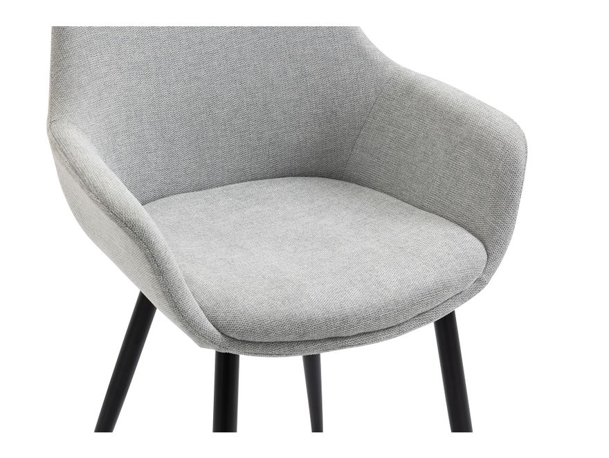 SalesFever® Essgruppe 5-tlg. 160x90 cm Tisch Akazie Stuhl Strukturstoff Hellgrau LAYNE-LEO 370797 - 16