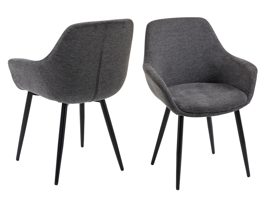 SalesFever® Essgruppe 5-tlg. 160x90 cm Tisch Akazie Stuhl Strukturstoff Anthrazit LAYNE-LEO 370803 - 7