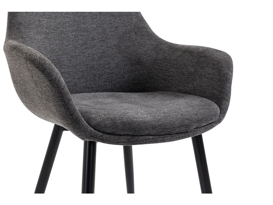 SalesFever® Essgruppe 5-tlg. 160x90 cm Tisch Akazie Stuhl Strukturstoff Anthrazit LAYNE-LEO 370803 - 11
