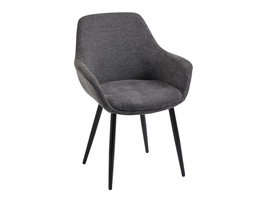 SalesFever® Essgruppe 5-tlg. 160x90 cm Tisch Akazie Stuhl Strukturstoff Anthrazit LAYNE-LEO 370803 - 12