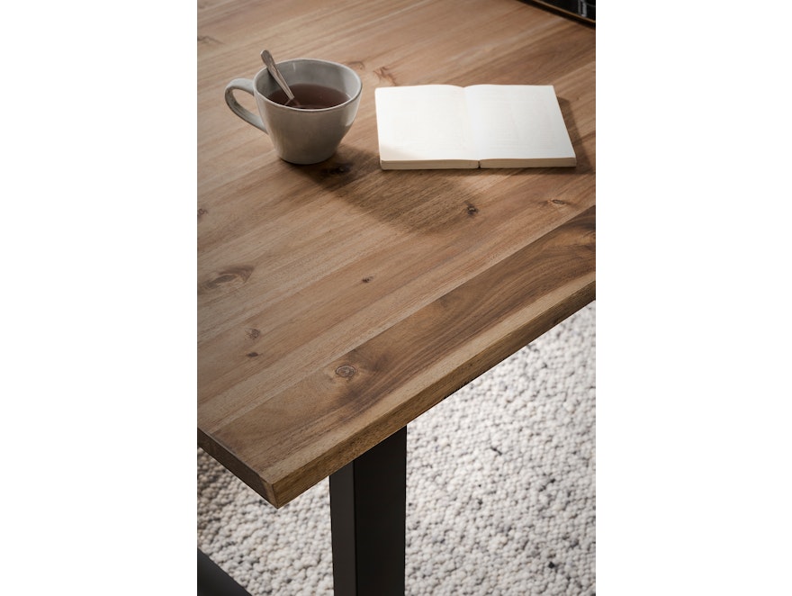SalesFever® Essgruppe 5-tlg. 160x90 cm Akazie Nussbaum 4x Samtstuhl Braun Layne-Cristobal  369890 - 6