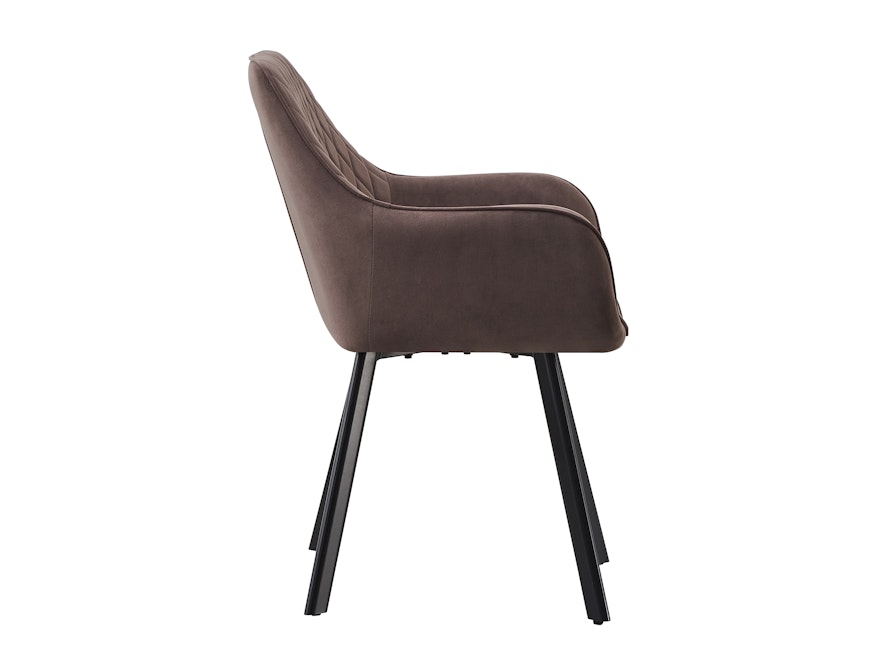 SalesFever® Essgruppe 5-tlg. 160x90 cm Akazie Nussbaum 4x Samtstuhl Braun Layne-Cristobal  369890 - 4