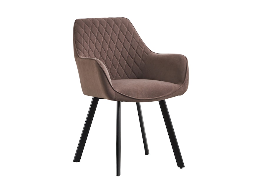 SalesFever® Essgruppe 5-tlg. 160x90 cm Akazie Nussbaum 4x Samtstuhl Braun Layne-Cristobal  369890 - 3