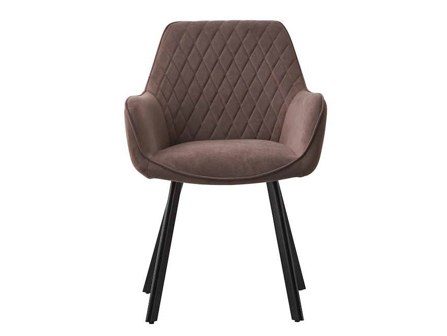SalesFever® Essgruppe 5-tlg. 160x90 cm Akazie Nussbaum 4x Samtstuhl Braun Layne-Cristobal  369890 - 2