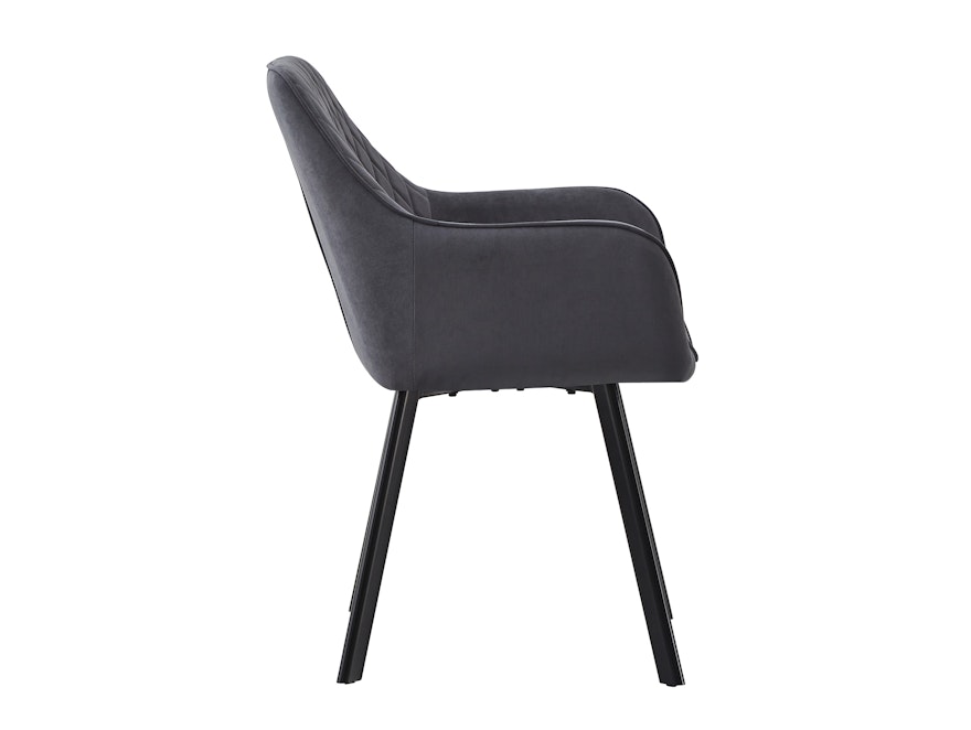 SalesFever® Essgruppe 5-tlg. 160x85 cm Akazie 4x Samtstuhl Grau Lando-Cristobal 369791 - 4