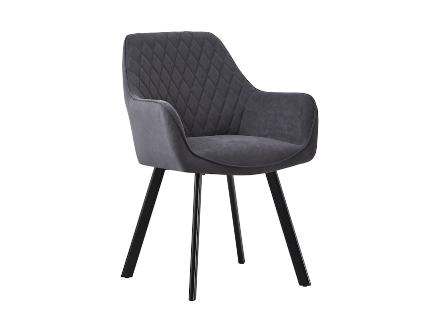 SalesFever® Essgruppe 5-tlg. 160x85 cm Akazie 4x Samtstuhl Grau Lando-Cristobal 369791 - 3