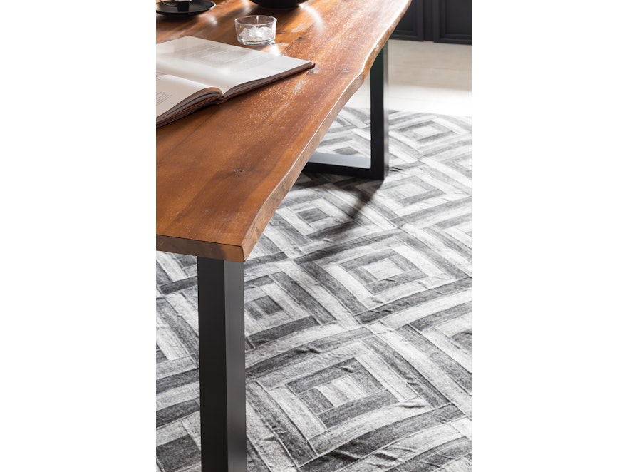 SalesFever® Essgruppe 5-tlg. 160x85 cm Akazie 4x Samtstuhl Grau Lando-Cristobal 369791 - 8