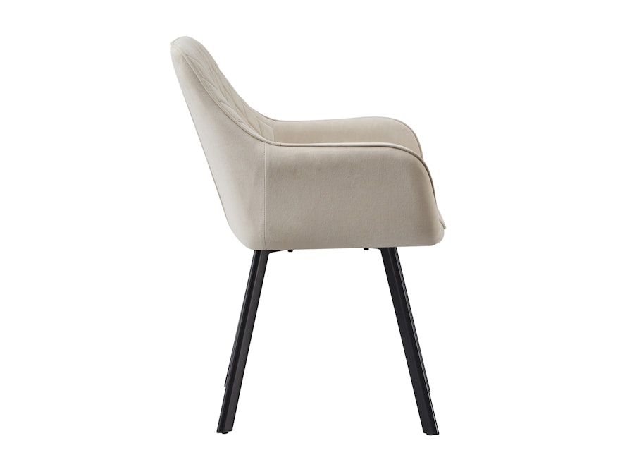 SalesFever® Essgruppe 5-tlg. 180x90 cm Tisch Natur/Weiß + 4x Stuhl Beige Wilson-Cristobal 369685 - 4