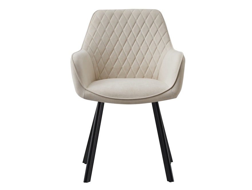 SalesFever® Essgruppe 5-tlg. 180x90 cm Tisch Natur/Schwarz+ 4x Stuhl Beige Wilson-Cristobal 369760 - 3