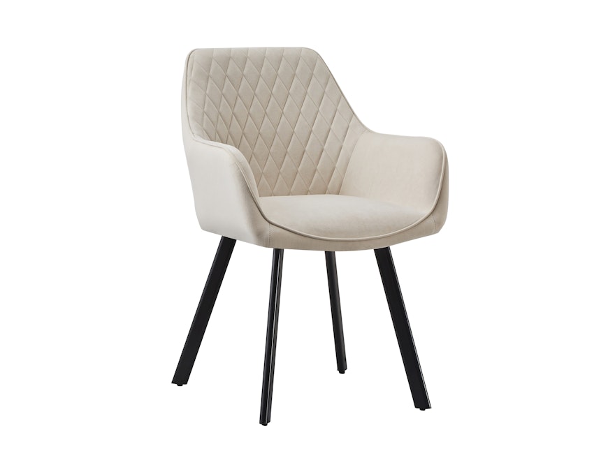 SalesFever® Essgruppe 5-tlg. 180x90 cm Tisch Natur/Schwarz+ 4x Stuhl Beige Wilson-Cristobal 369760 - 4