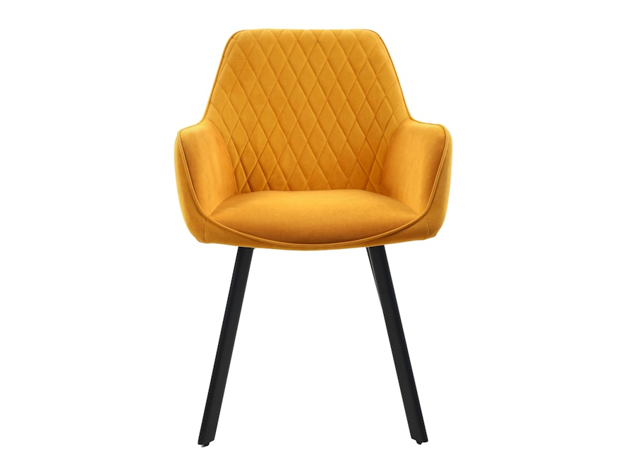 SalesFever® Essgruppe 5-tlg. 180x90 cm Tisch Natur/Schwarz+ 4x Stuhl Gelb Wilson-Cristobal 369784 - 4