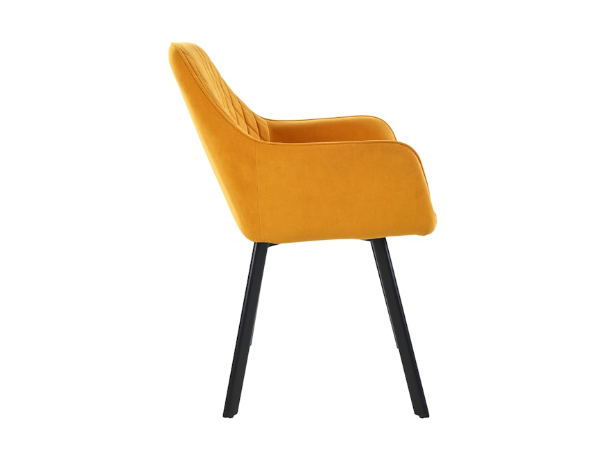 SalesFever® Essgruppe 5-tlg. 180x90 cm Tisch Natur/Schwarz+ 4x Stuhl Gelb Wilson-Cristobal 369784 - 5