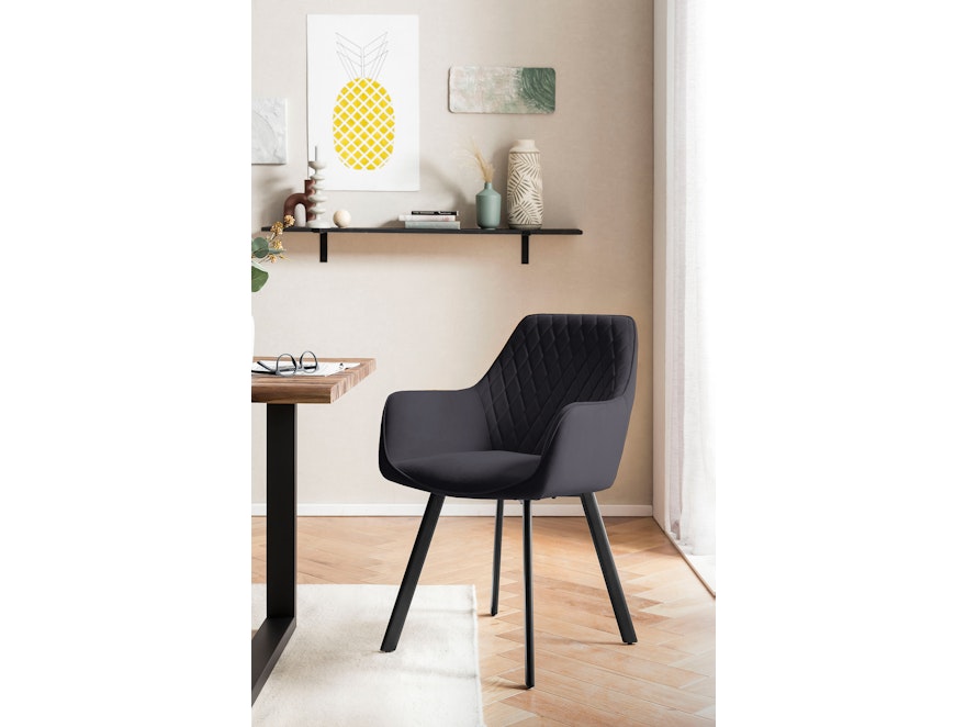 SalesFever® Essgruppe 5-tlg. 160x90 cm Tisch Natur/Weiß + 4x Stuhl Grau Wilson-Cristobal 369630 - 2