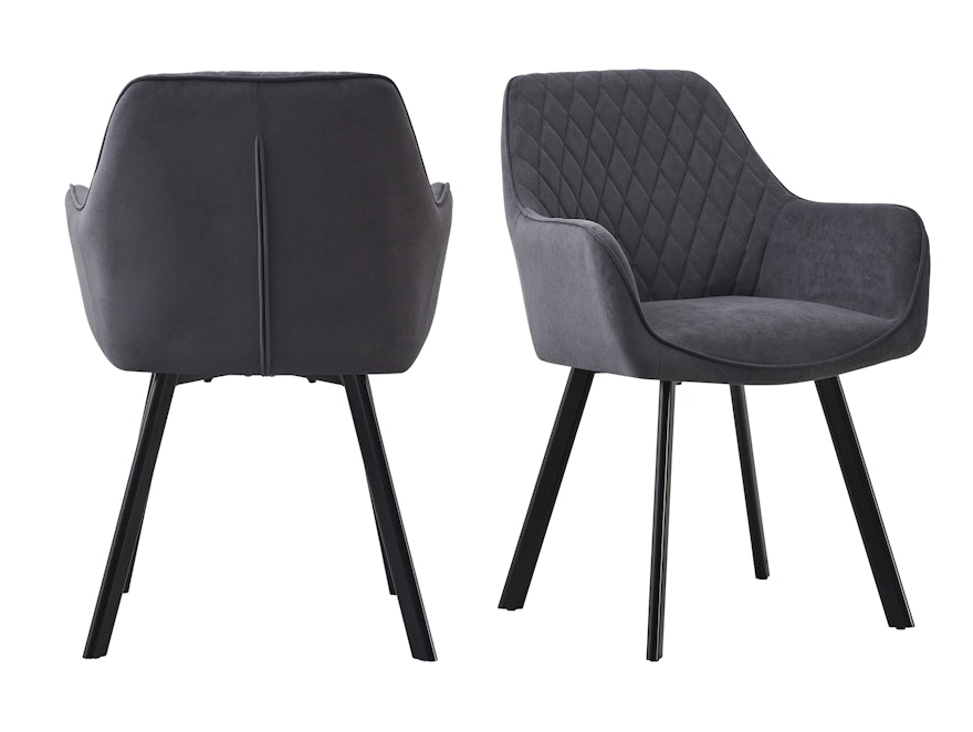SalesFever® Essgruppe 5-tlg. 160x90 cm Tisch Natur/Weiß + 4x Stuhl Grau Wilson-Cristobal 369630 - 3
