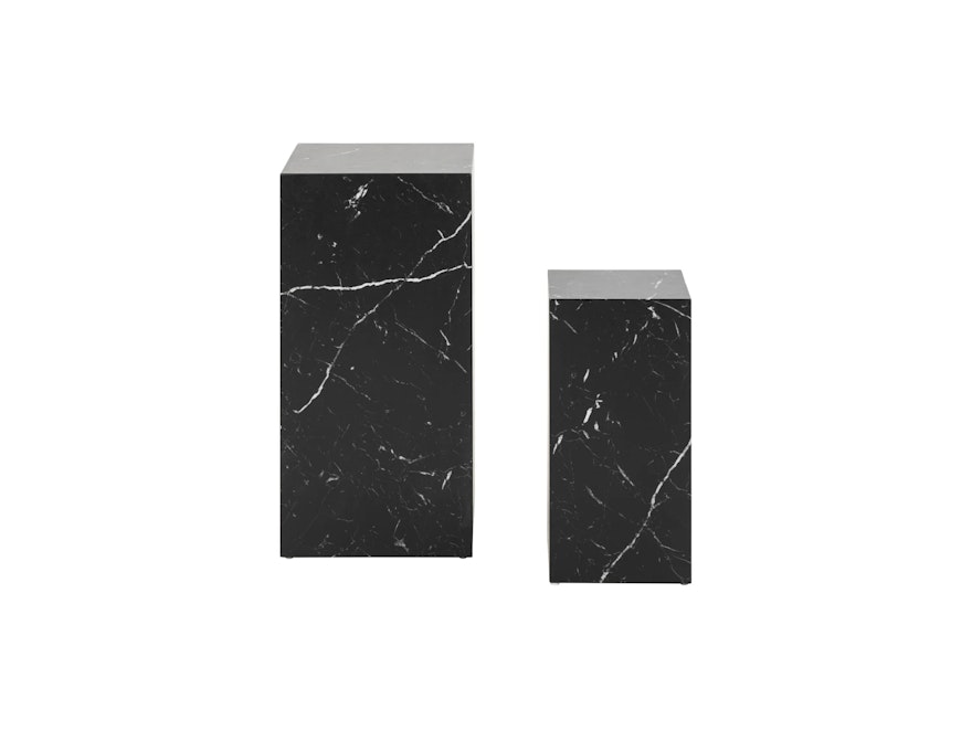 SalesFever® Beistelltisch 2er Set in Marmoroptik Schwarz Callum 368299 - 2