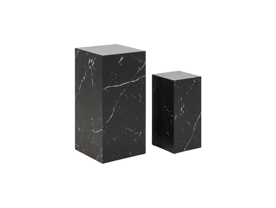 SalesFever® Beistelltisch 2er Set in Marmoroptik Schwarz Callum 368299 - 1