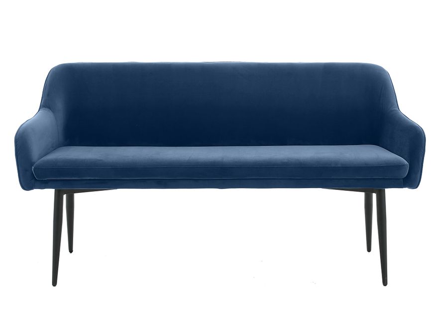 SalesFever® Essgruppe 6-tlg. 200x100 cm Akazie Stühle/Bank Samt Blau Saira-Freja-Finja 368190 - 6