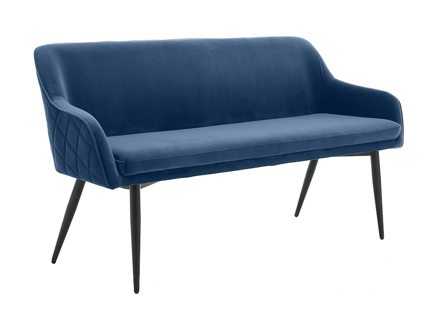 SalesFever® Essgruppe 6-tlg. 200x100 cm Akazie Stühle/Bank Samt Blau Saira-Freja-Finja 368190 - 7