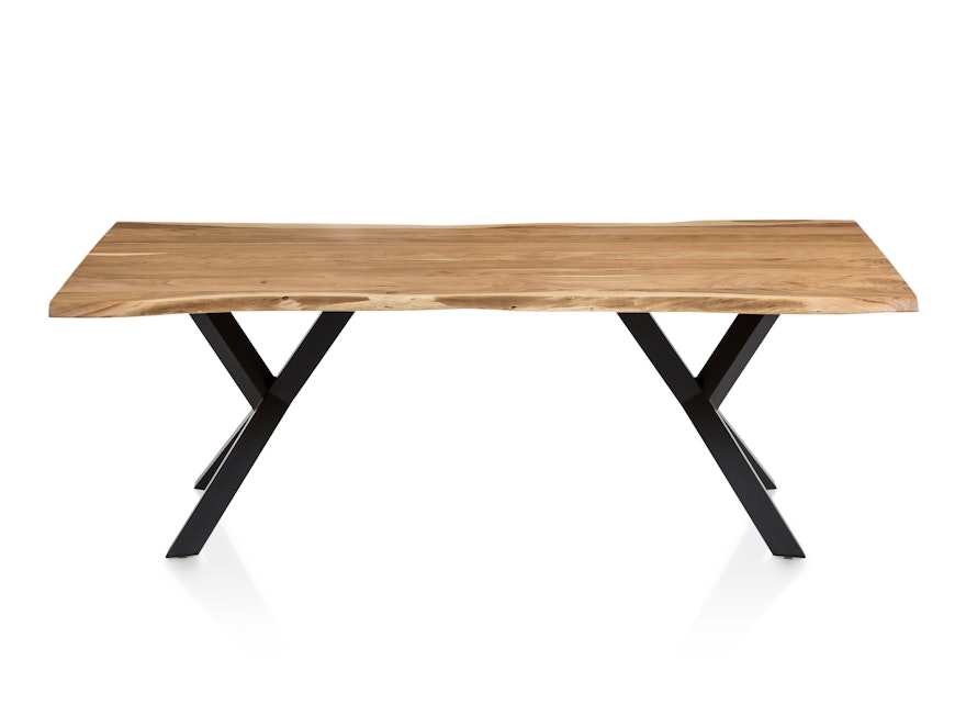SalesFever® Essgruppe 6-tlg. 200x100 cm Akazie Stühle/Bank Samt Blau Saira-Freja-Finja 368190 - 16