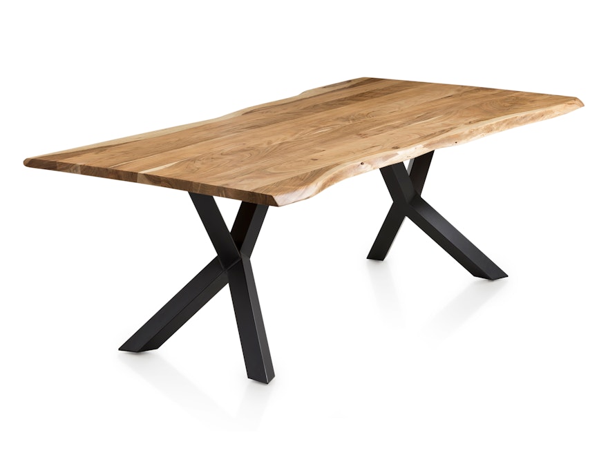 SalesFever® Essgruppe 6-tlg. 200x100 cm Akazie Stühle/Bank Samt Blau Saira-Freja-Finja 368190 - 18