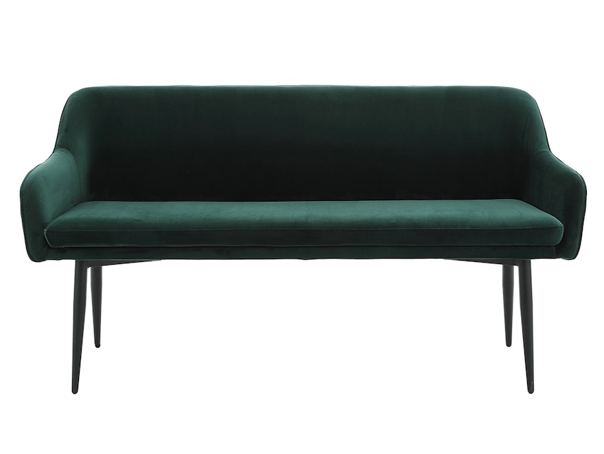 SalesFever® Essgruppe 6-tlg. 200x100 cm Akazie Stühle/Bank Samt Grün Saira-Freja-Finja 368220 - 6