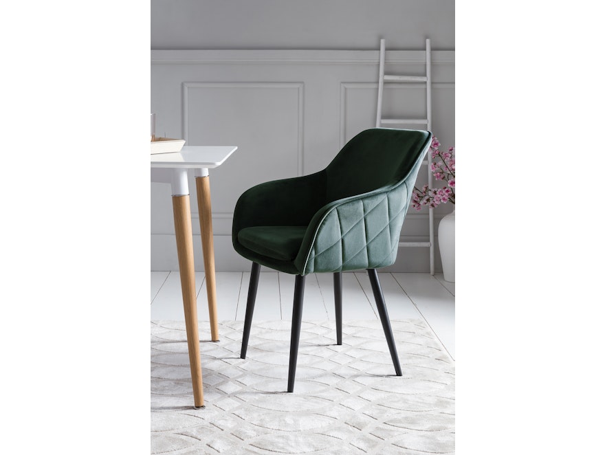 SalesFever® Essgruppe 6-tlg. 200x100 cm Akazie Stühle/Bank Samt Grün Saira-Freja-Finja 368220 - 19