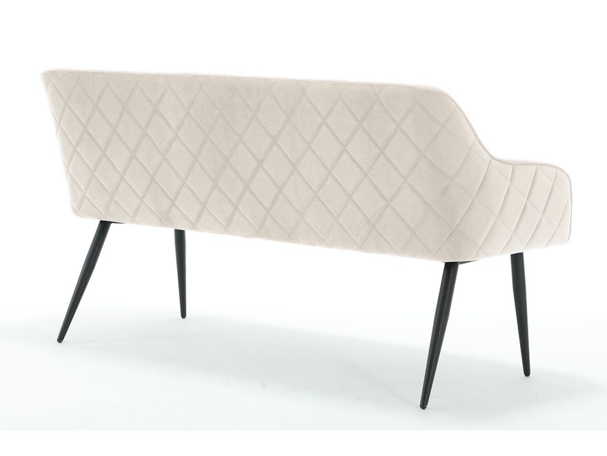 SalesFever® Essgruppe 6-tlg. 240x110 cm Akazie Stühle/Bank Samt Creme Saira-Freja-Finja 368183 - 8