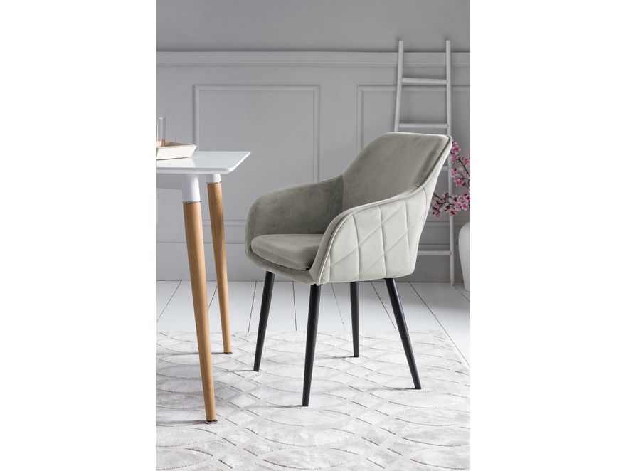 SalesFever® Essgruppe 6-tlg. 240x110 cm Akazie Stühle/Bank Samt Creme Saira-Freja-Finja 368183 - 11