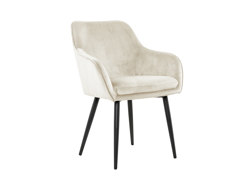 SalesFever® Essgruppe 6-tlg. 240x110 cm Akazie Stühle/Bank Samt Creme Saira-Freja-Finja 368183 - 2