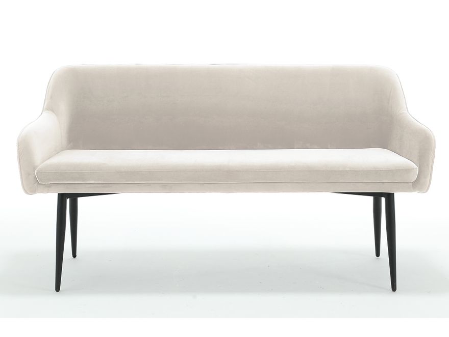 SalesFever® Essgruppe 6-tlg. 240x110 cm Akazie Stühle/Bank Samt Creme Saira-Freja-Finja 368183 - 3