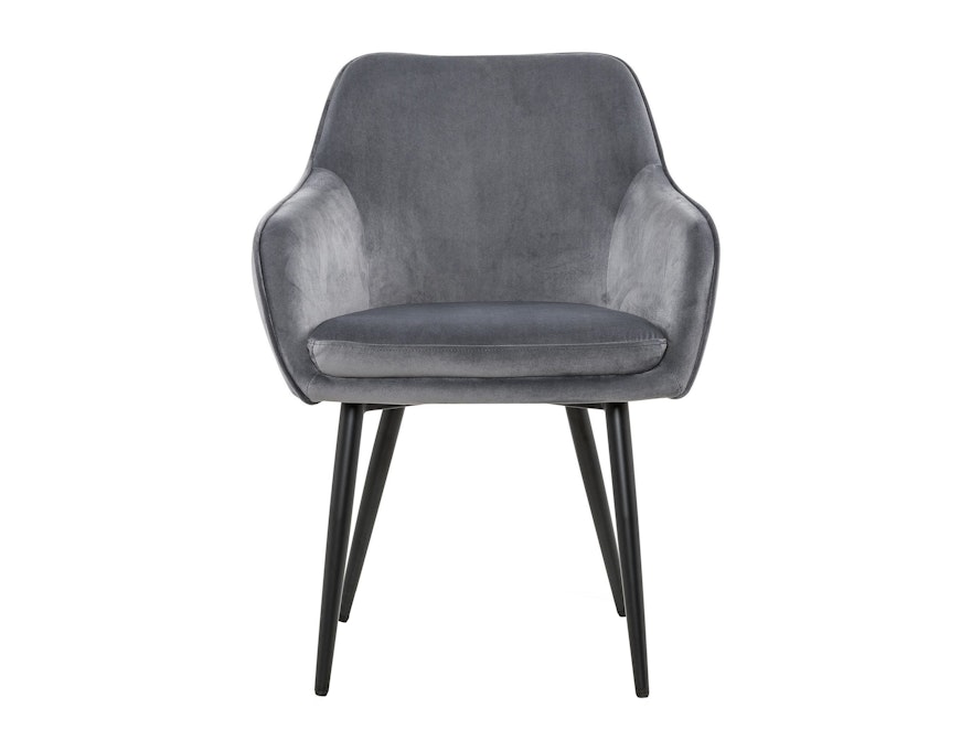 SalesFever® Essgruppe 6-tlg. 240x110 cm Akazie Stühle/Bank Samt Grau Saira-Freja-Finja 368152 - 2