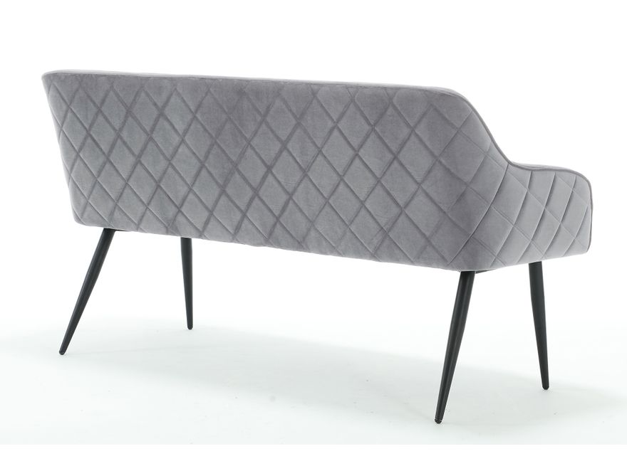 SalesFever® Essgruppe 6-tlg. 240x110 cm Akazie Stühle/Bank Samt Grau Saira-Freja-Finja 368152 - 9